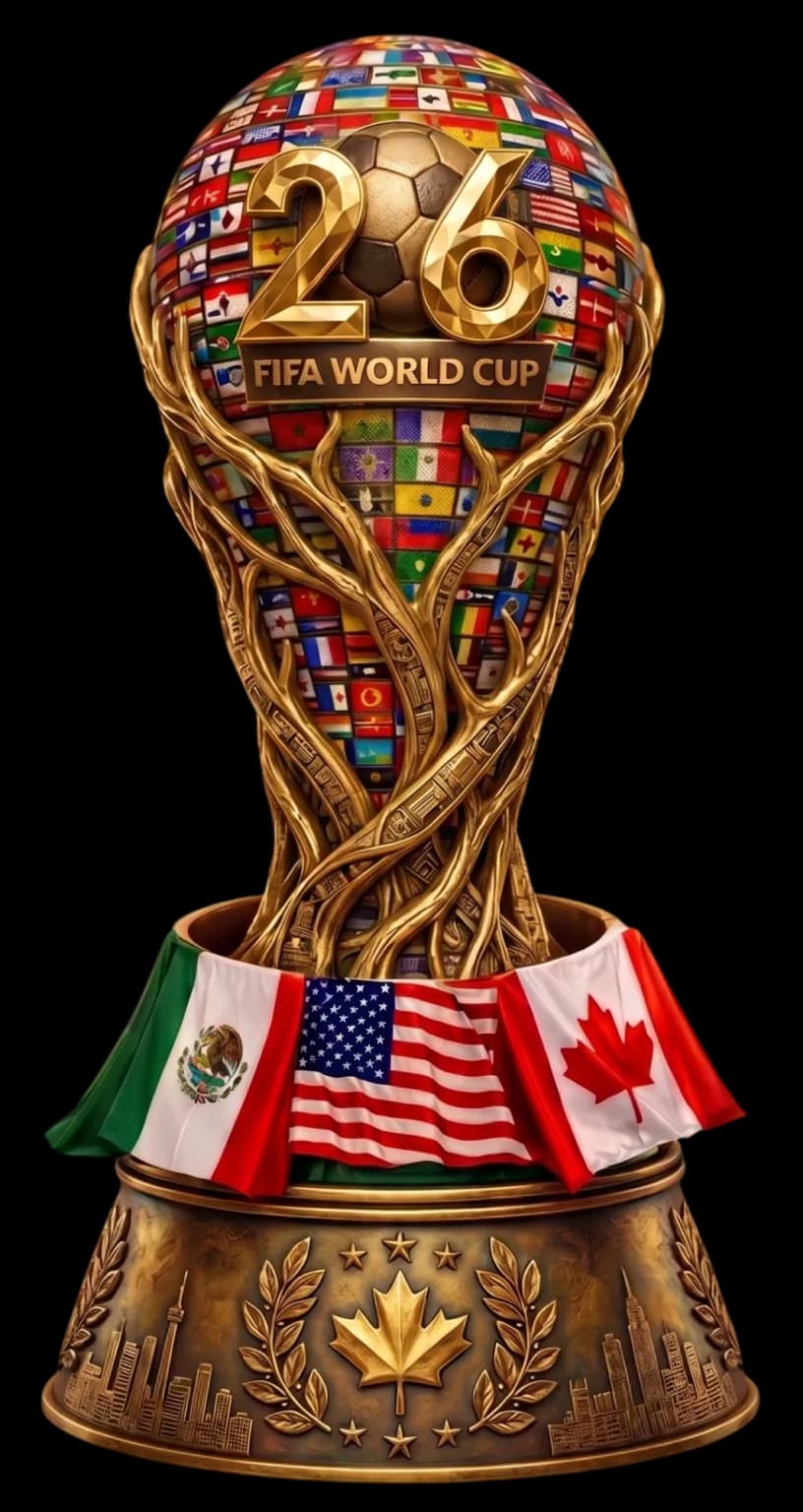 FIFA World Cup 26 trophy — watch every match live in 4K on Nordic Streaming IPTV