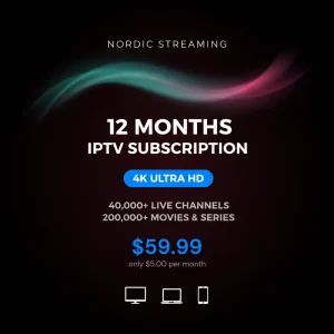 12 months Nordic IPTV subscription in 4K