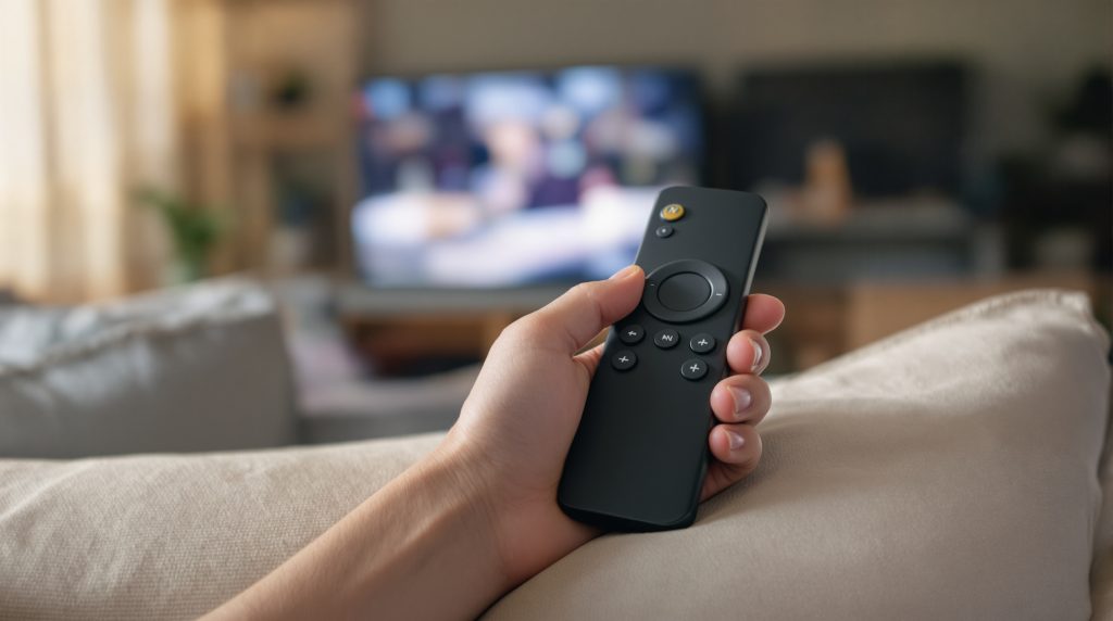 Bästa IPTV 2026: 5 tester som avgör vem som håller 3 Bästa IPTV: fjärrkontroll och smart-TV i vardagsrummet