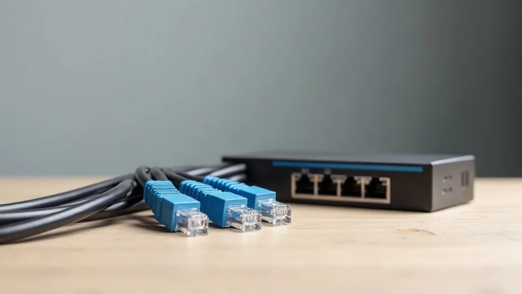 IPTV Reseller 3 IPTV reseller panel infrastructure with switch and patch cables