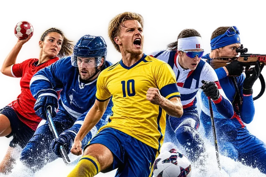 Handball, ice hockey, football, cross-country and biathlon athletes for live sport on Nordic IPTV