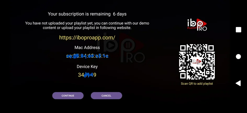 How to Set Up IBO Pro Player on Your Firestick 2 MAC Address and Device Key Screenshot