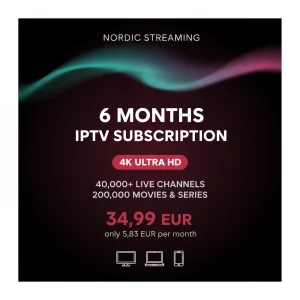 6 months Nordic IPTV subscription in 4K