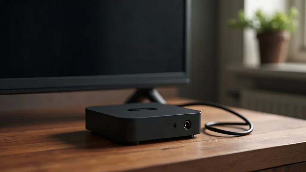 IPTV Smarters Pro on an Android box next to the TV