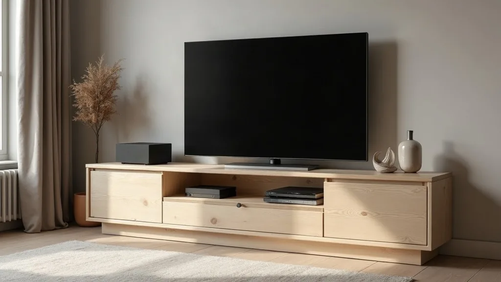 Nordic IPTV 2 Nordic IPTV box on a birch media console